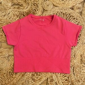 OFFLINE BY AERIE SIDEWALK SEAMLESS CROPPED T-SHIRT size L Pink